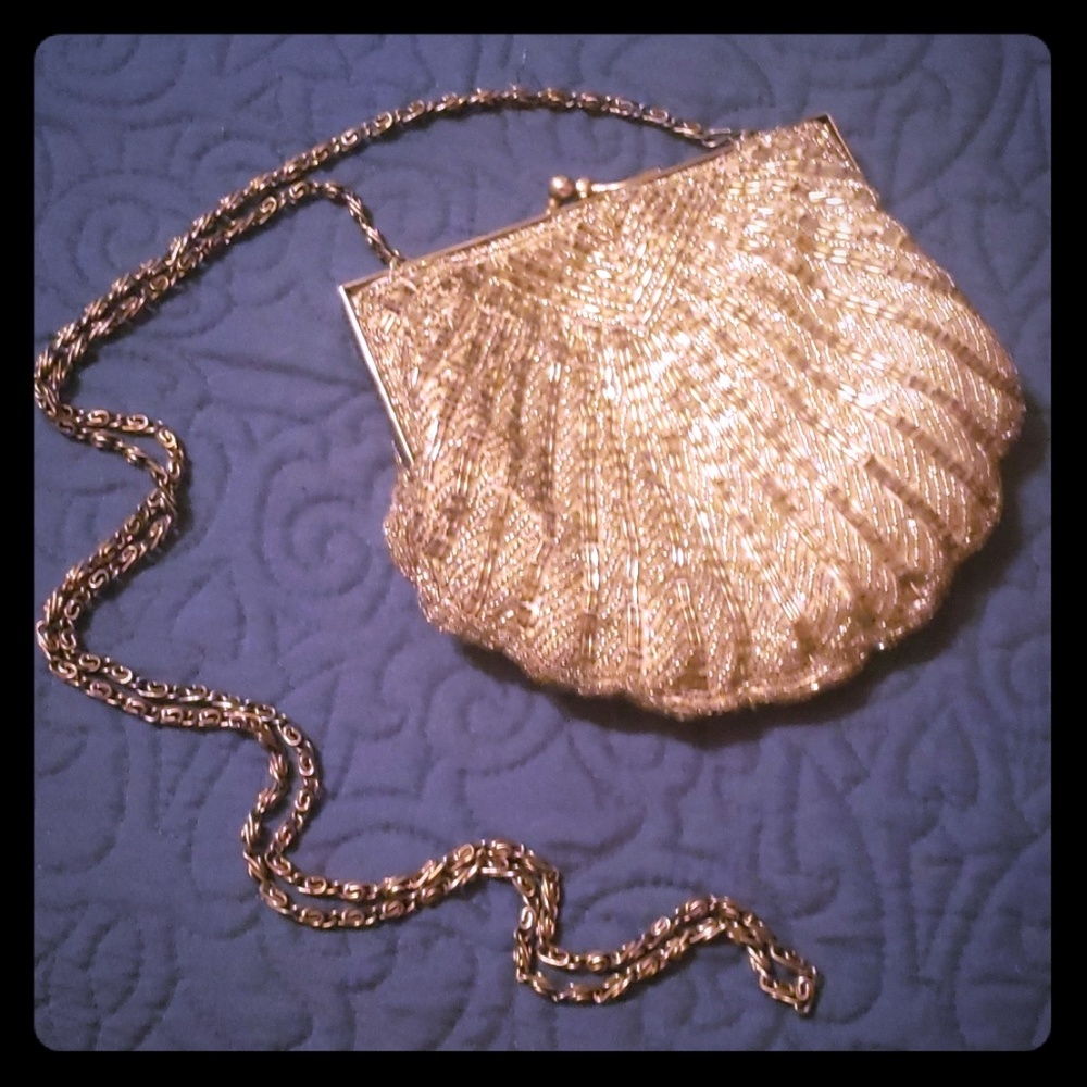 Carlo Fellini Silver Beaded Purse